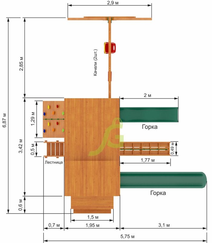 Детская деревянная площадка IgraGrad Домик 3